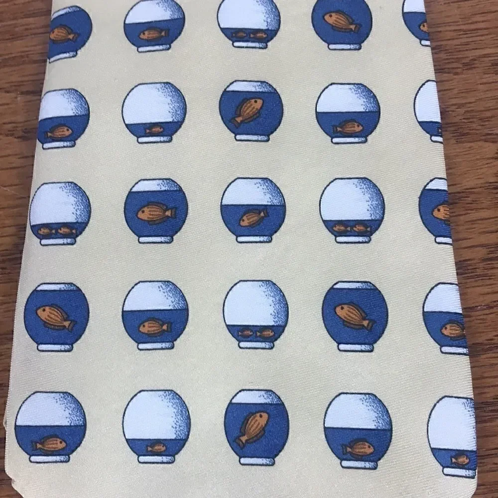 J.Crew & Nautica set 2 Ties Goldfish in bowl EUC